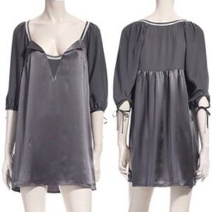Grey Ant 100% Silk Modern Contemporary Tunic Dress Gray Womens Size S Preowned